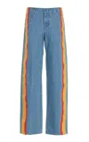 CHRISTOPHER ESBER EXCLUSIVE DECONSTRUCTED RIGID HIGH-RISE STRAIGHT-LEG JEANS