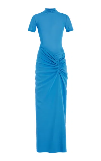 Christopher Esber Exclusive Fusion Ruched T-shirt Gown In Blue