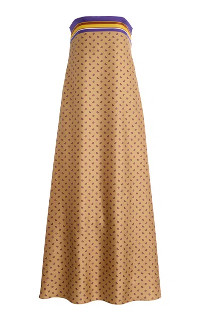 Christopher Esber Exclusive La Isla Bandana-print Silk-twill Strapless Dress In Multi