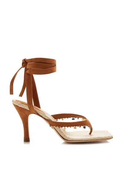 Christopher Esber Exclusive La Isla Beach Quartz Raffia Sandals In Multi
