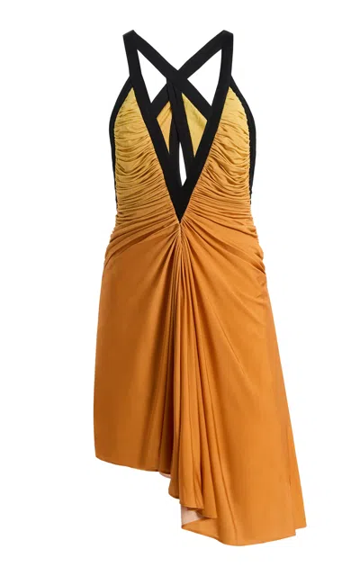 Christopher Esber Exclusive La Isla Suspended Jersey Mini Dres In Orange