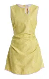 Christopher Esber Exclusive Light Leak Jacquard Loophole Mini Dress In Yellow