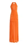 Christopher Esber Exclusive Orion Ruched Jersey Gown In Orange
