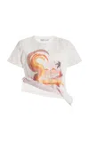 Christopher Esber Exclusive Surf-print Crushed-cotton T-shirt In Brown