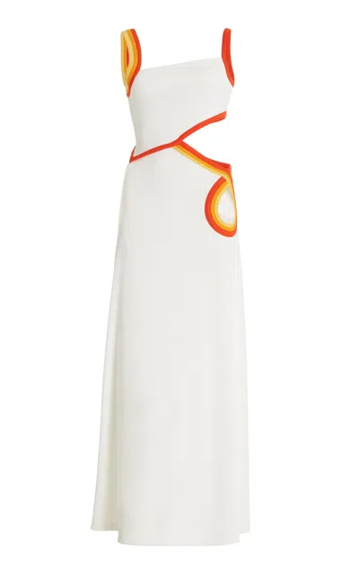 Christopher Esber Exclusive Verner Cutout Ribbed-jersey Maxi Dress In White