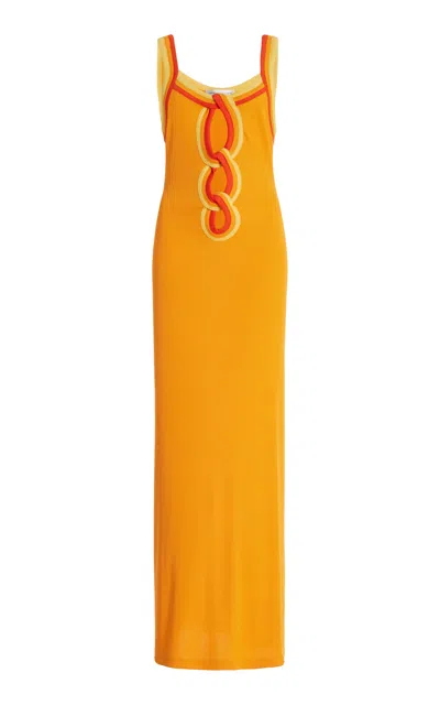 Christopher Esber Exclusive Verner Ribbed-jersey Maxi Dress In Orange
