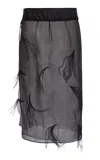 Christopher Esber Falseta Encased Feather Silk Skirt In Multi
