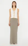 Christopher Esber Fasten Wool Maxi Skirt In Brown
