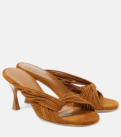 Christopher Esber Fender Suede Mules In Brown