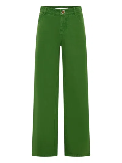 Christopher Esber Five-pocket Cotton Jeans In Green