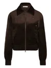 Christopher Esber Flight Corduroy Bomber Jacket In Brown