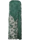 Christopher Esber Draped Cotton-blend Lace Midi Dress In Green