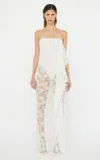 Christopher Esber Floating Lace Strapless Gown In White