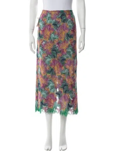 Pre-owned Christopher Esber Floral Print Long Skirt In Multicolor