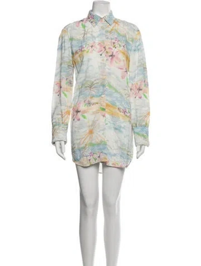Pre-owned Christopher Esber Floral Print Mini Dress In Blue