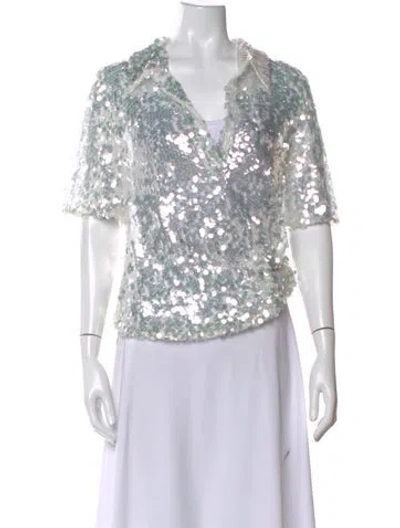 Pre-owned Christopher Esber Floral Print V-neck Blouse W/ Tags In Multi