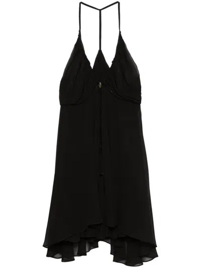 Christopher Esber Fluted Silk Dress In Black - Black