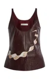 Christopher Esber Fragment Leather Tank In Burgundy