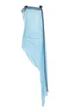 Christopher Esber Framed Floating Silk Midi Dress In Blue