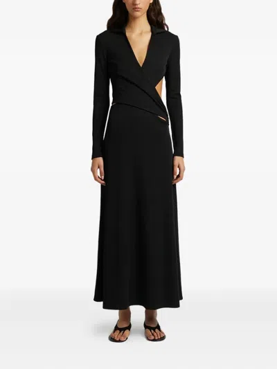 Christopher Esber Fran Cut-out Ribbed Midi Dress In Black
