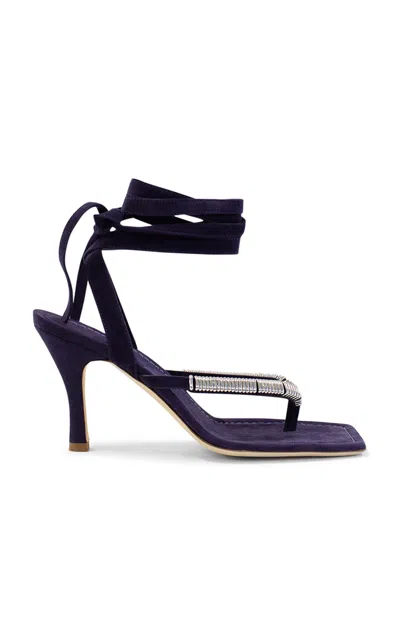 Christopher Esber Frida Flip Flop Pierced Suede Heel
