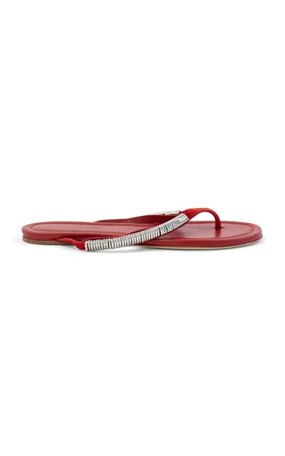 Christopher Esber Frida Pierced Suede Flip Flop