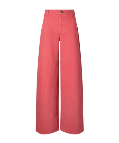 Christopher Esber Front-botton Wide-leg Jeans In Pink
