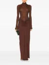 Christopher Esber Fusion Gathered Maxi Dress In Brown