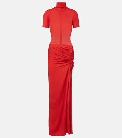 Christopher Esber Fusion Ruched Gown In Red