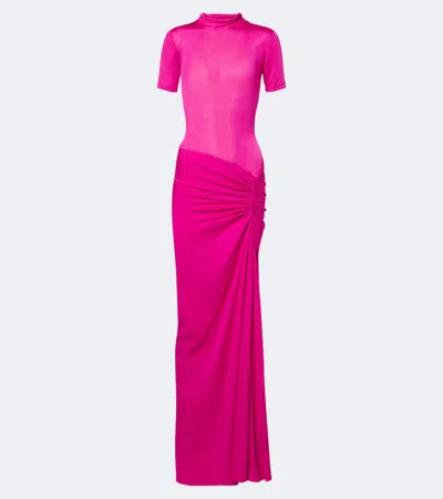 Christopher Esber Fusion Ruched Gown In Pink