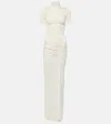 Christopher Esber Fusion Ruched Maxi Dress In White