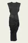 Christopher Esber Fusion Ruched Micro Dress In Jet