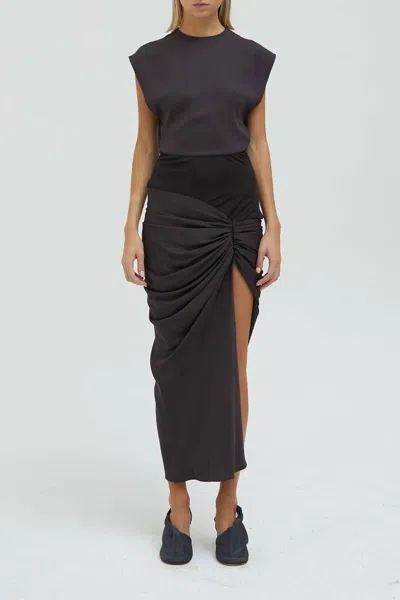 CHRISTOPHER ESBER FUSION RUCHED MICRO DRESS IN JET