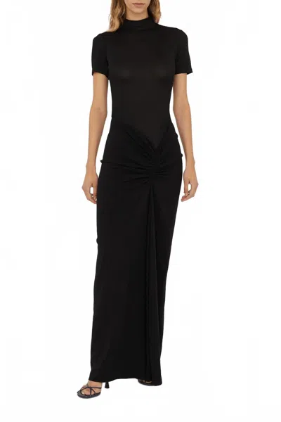 Christopher Esber Fusion Ruched Tee Gown In Black