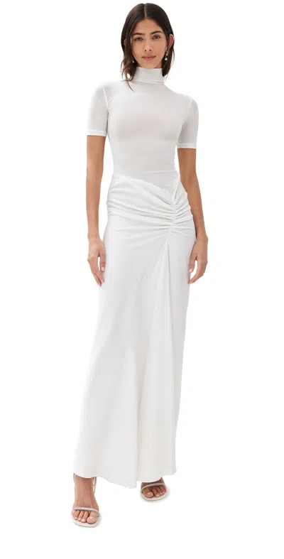 Christopher Esber Fusion Ruched Tee Gown White