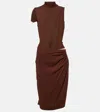 Christopher Esber Fusion Tee Midi Dress In Mahogany