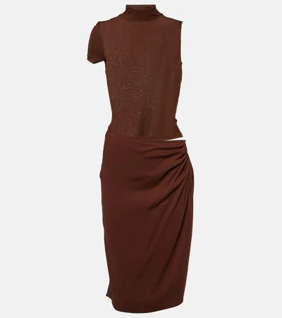 Christopher Esber Fusion Tee Midi Dress In Mahogany