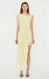 Christopher Esber Galathea Asymmetric Maxi Dress In Yellow