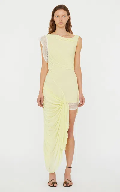 Christopher Esber Galathea Asymmetric Maxi Dress In Yellow