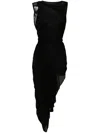 Christopher Esber Galathea Asymmetric Midi Dress In Black