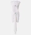 Christopher Esber Gathered Cutout Jersey Minidress In White