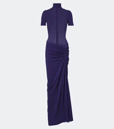 Christopher Esber Gathered Faille Gown In Blue