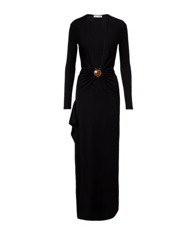 Christopher Esber Stone-embellished Long-sleeve Dress In Gold