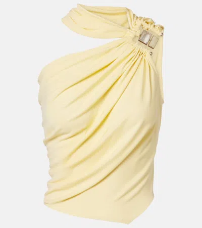 Christopher Esber Gathered Jersey Top In Yellow