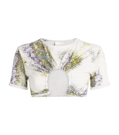 Christopher Esber Gathered U-prong Bikini Top In White