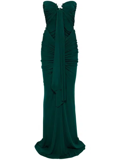 Christopher Esber Bezel Quartz Disconnect Dress In Evergreen In Green