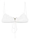 Christopher Esber Ruched Orbit Bikini Top In White