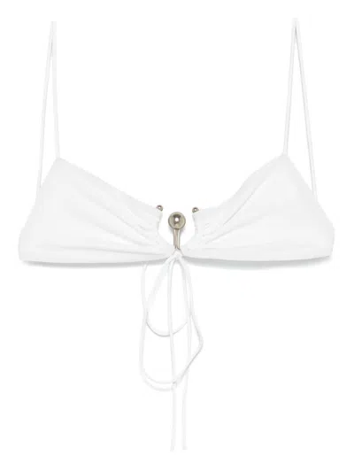 CHRISTOPHER ESBER RUCHED ORBIT BIKINI TOP - WOMEN'S - POLYAMIDE/SPANDEX/ELASTANE