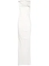 Christopher Esber Gesbine Twist-detail Asymmetric Gown In Weiss