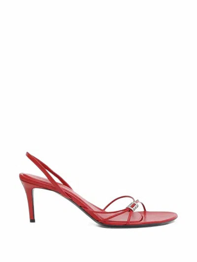 Christopher Esber Giro Metal-ring Sandals In Red